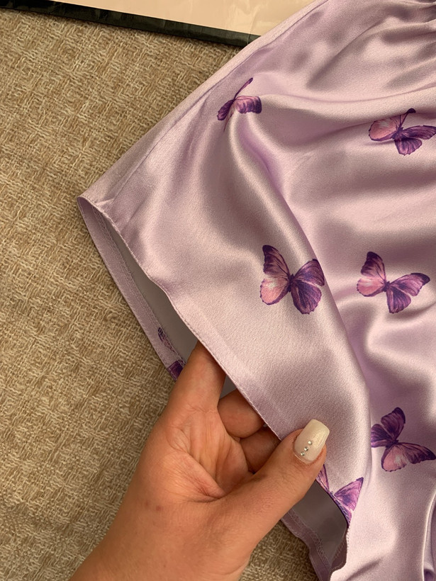 تاپ شلوارک ساتن پروانه